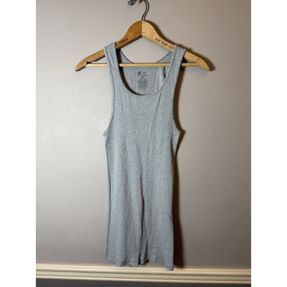 Hanes‎ Men's Sleeveless Pullover Ribbed Gray Tank Top Undershirt Med